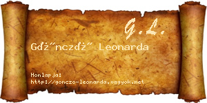 Göncző Leonarda névjegykártya
